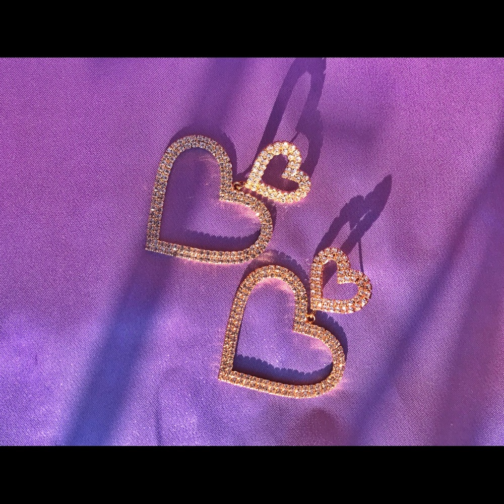 HEART CHANDELIER EARRINGS